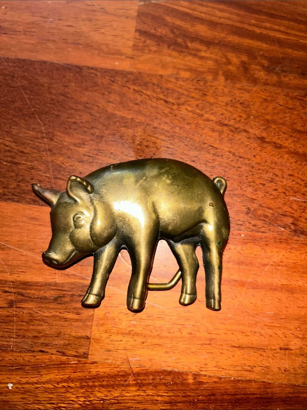 Brass Pig belt buckle vintage 70’s . Make BARON BUCKLE TAWAIN 6082